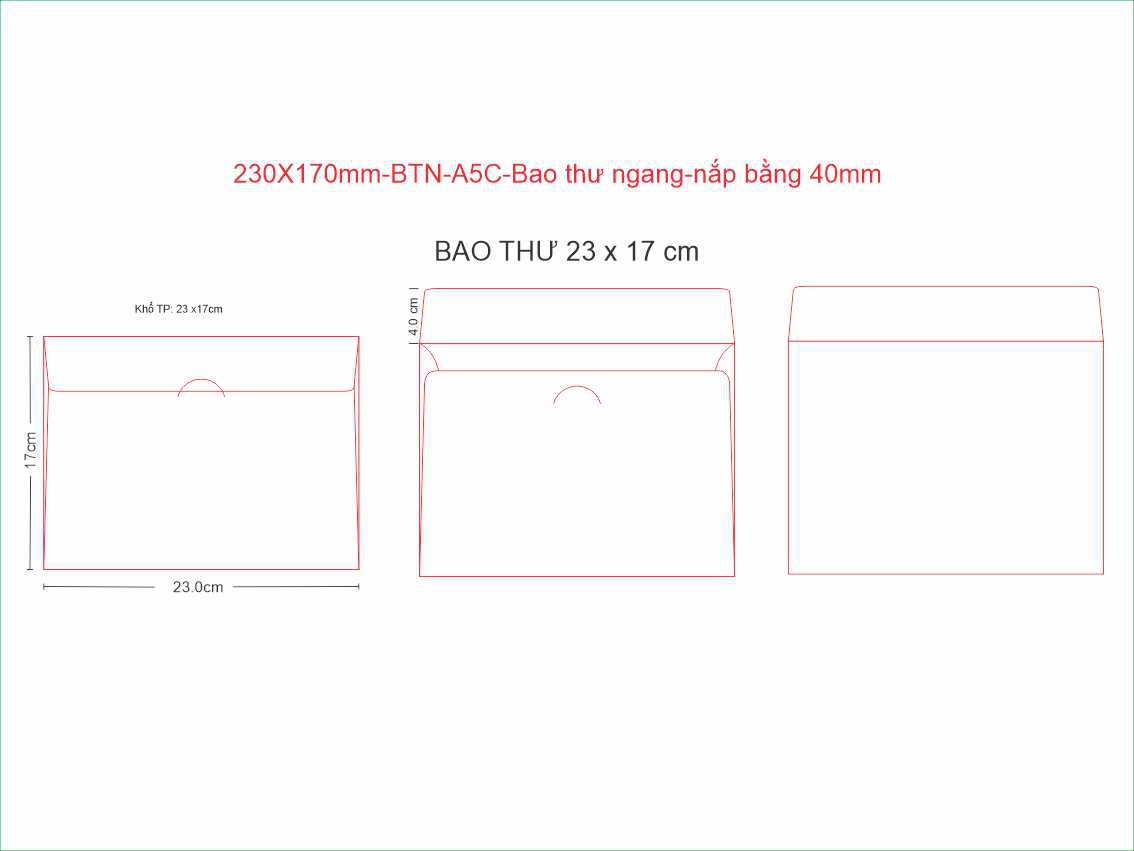 230X170mm-BTN-A5C-Bao thư ngang-nắp bằng 40mm