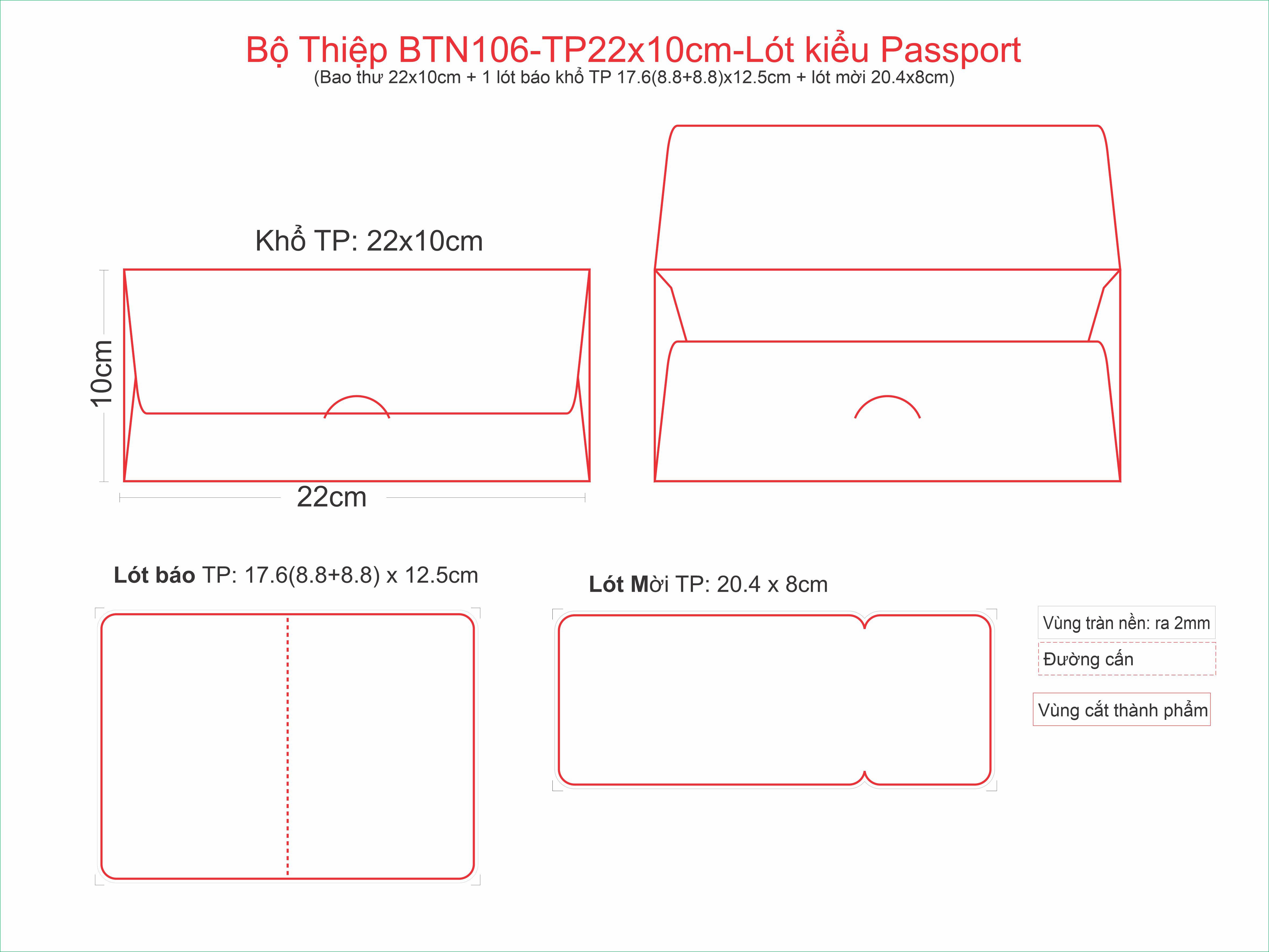 Bộ thiệp BTN106 (Passport)