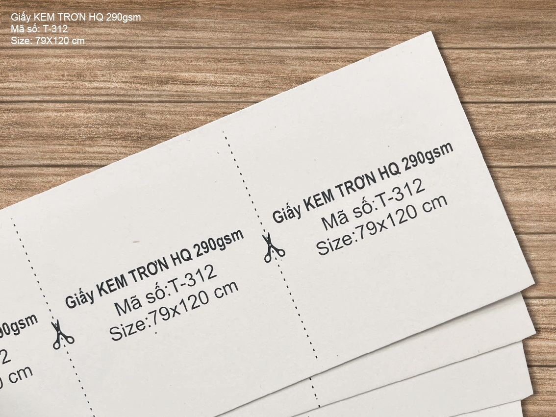 Giấy KEM TRƠN HQ 290gsm (T-312)