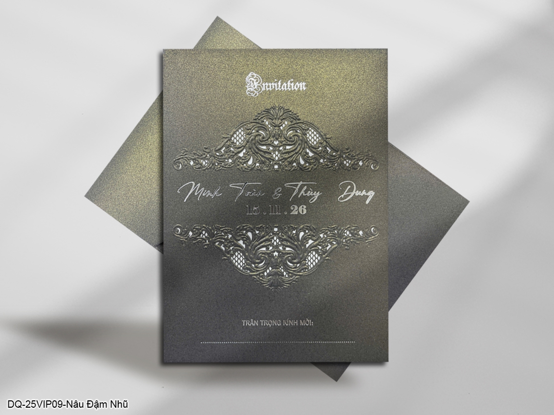 DQ-25VIP09-Nâu Đậm Nhũ