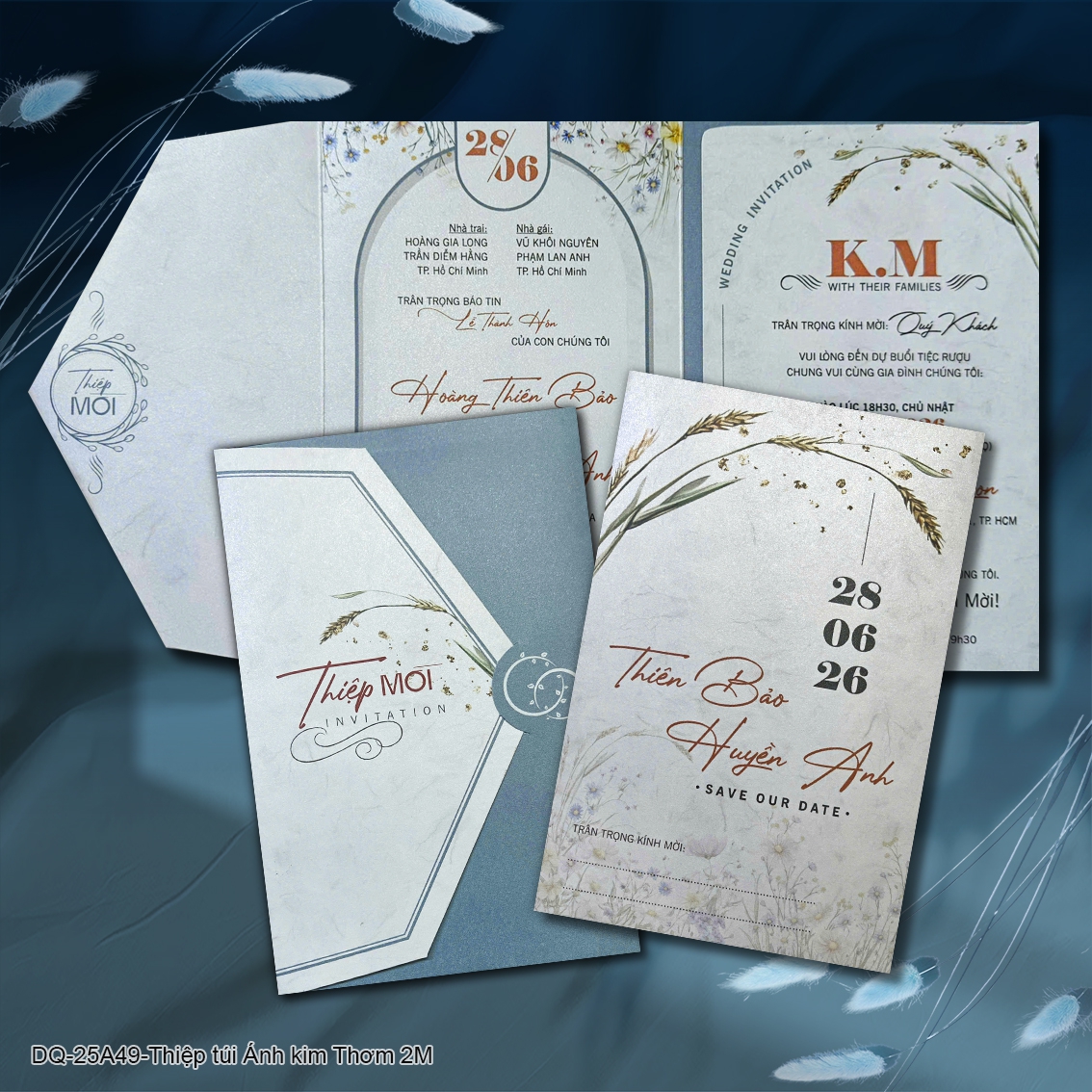 DQ-25A49 Thiệp túi Ánh kim thơm 2M
