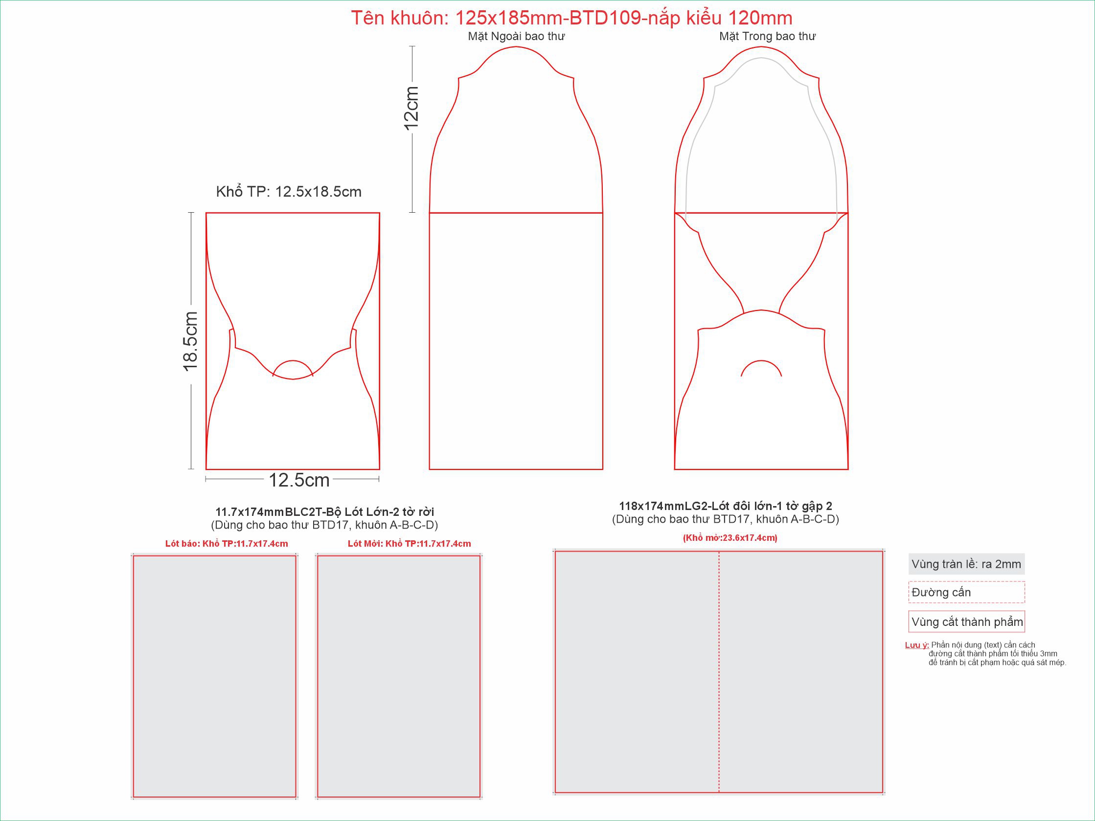 125x185mmBTD109-Bao thu dung nap kieu120mm