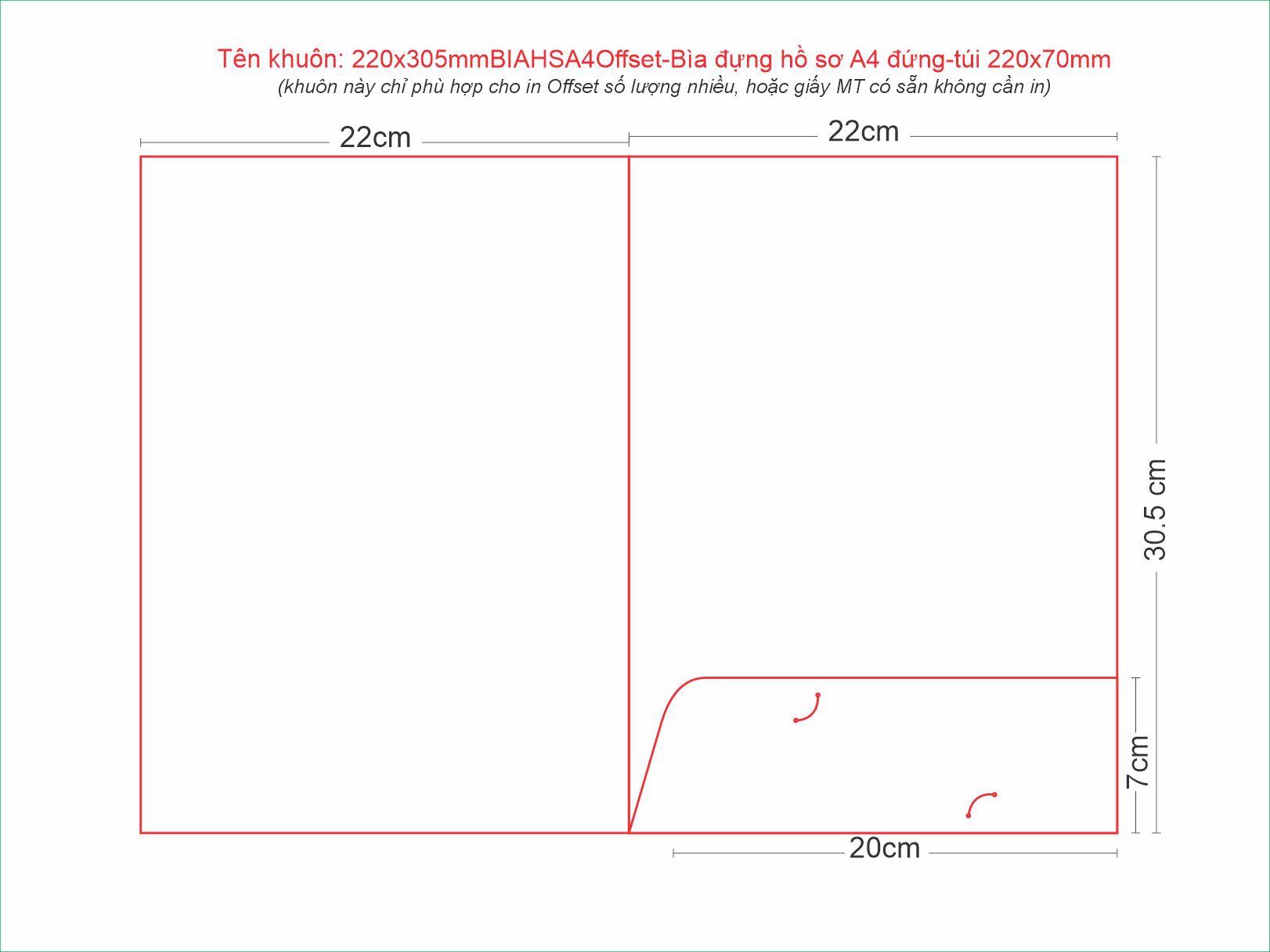 220x305mmBIAHSA4Offset-Bìa đựng hồ sơ A4 đứng-túi 220x70mm