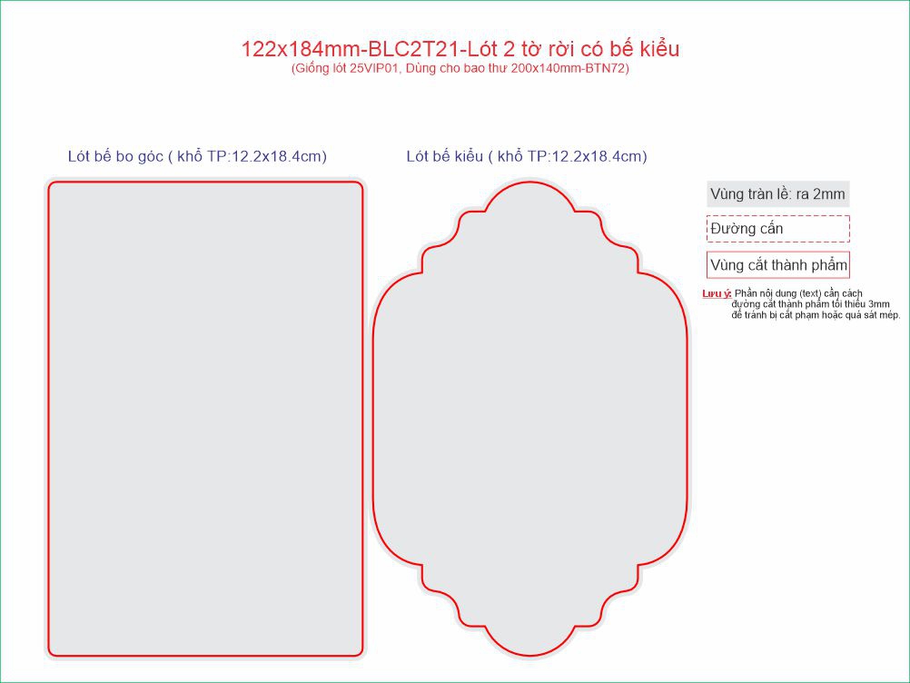 122x184mm-BLC2T21-Lót 2 tờ rời có bế kiểu