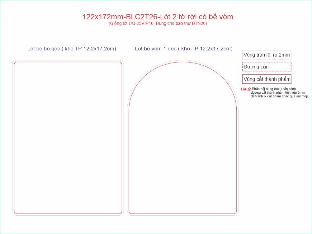 122x172mm-BLC2T26-Lót 2 tờ rời có bế vòm