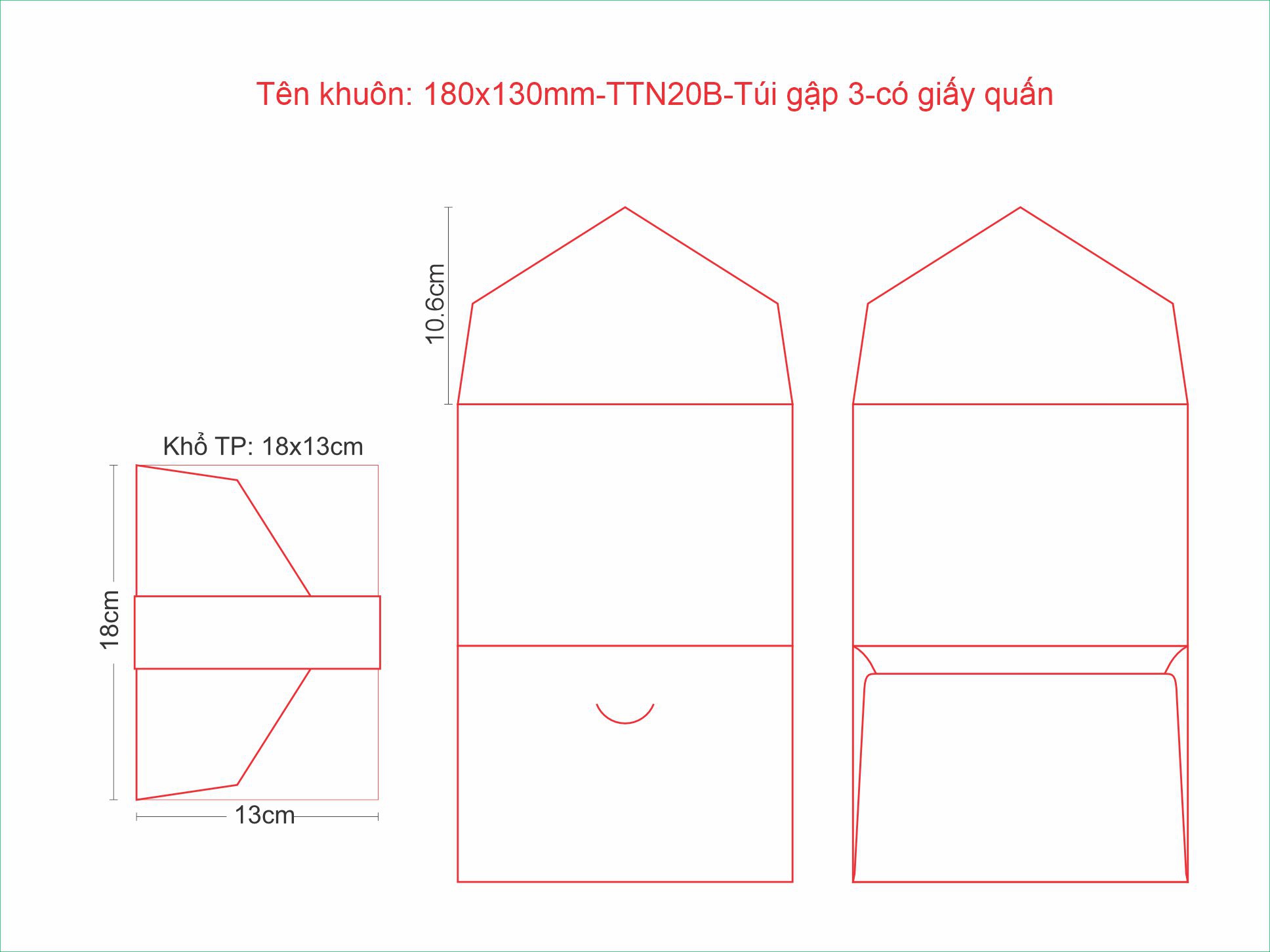 180x130mm-TTN20B-Túi gập 3 có giấy Quấn
