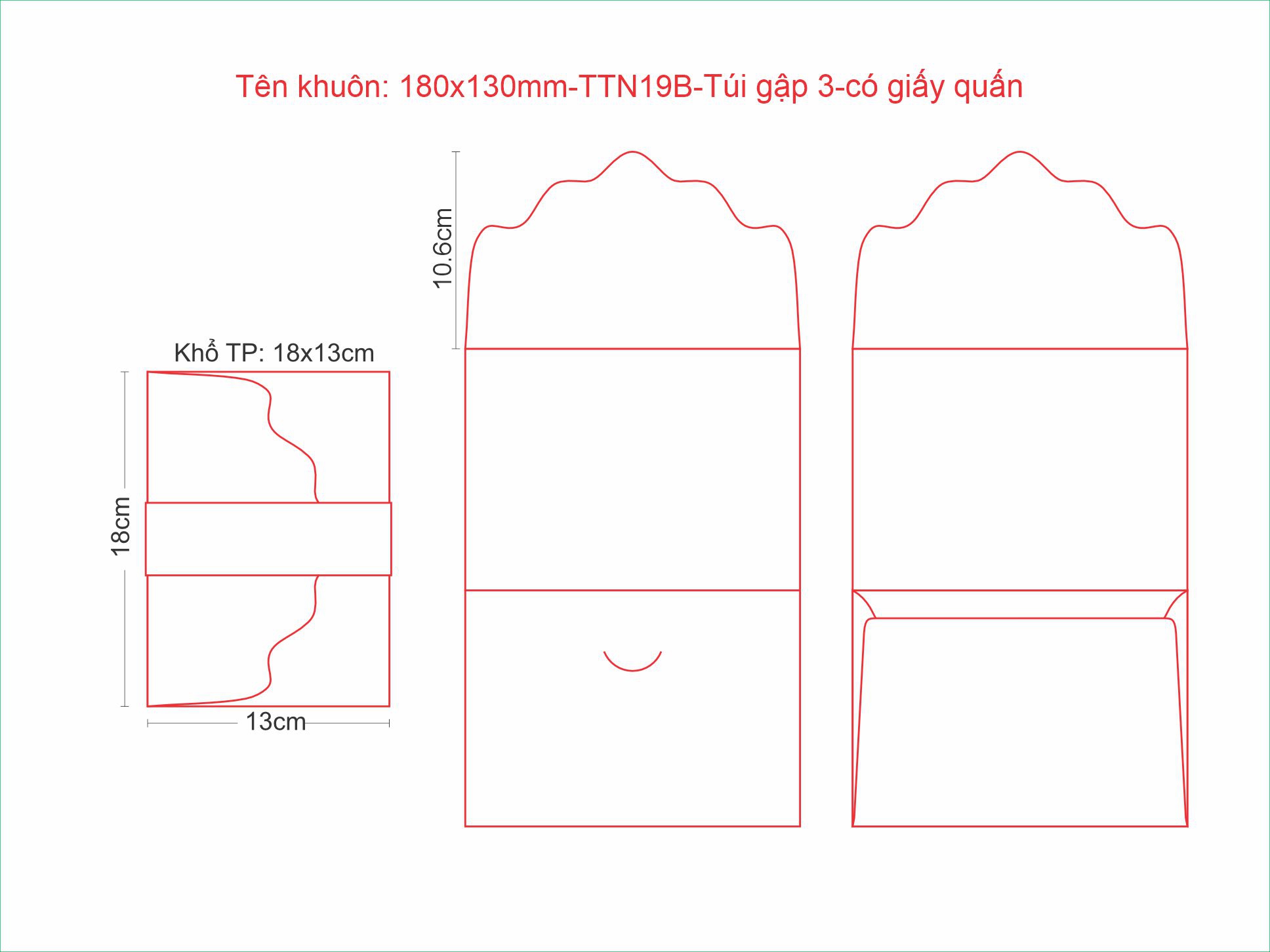 180x130mm-TTN19B-Túi gập 3 có giấy Quấn