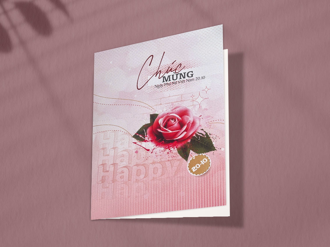 Thiệp In Giấy Gân MT 20-10 Lớn