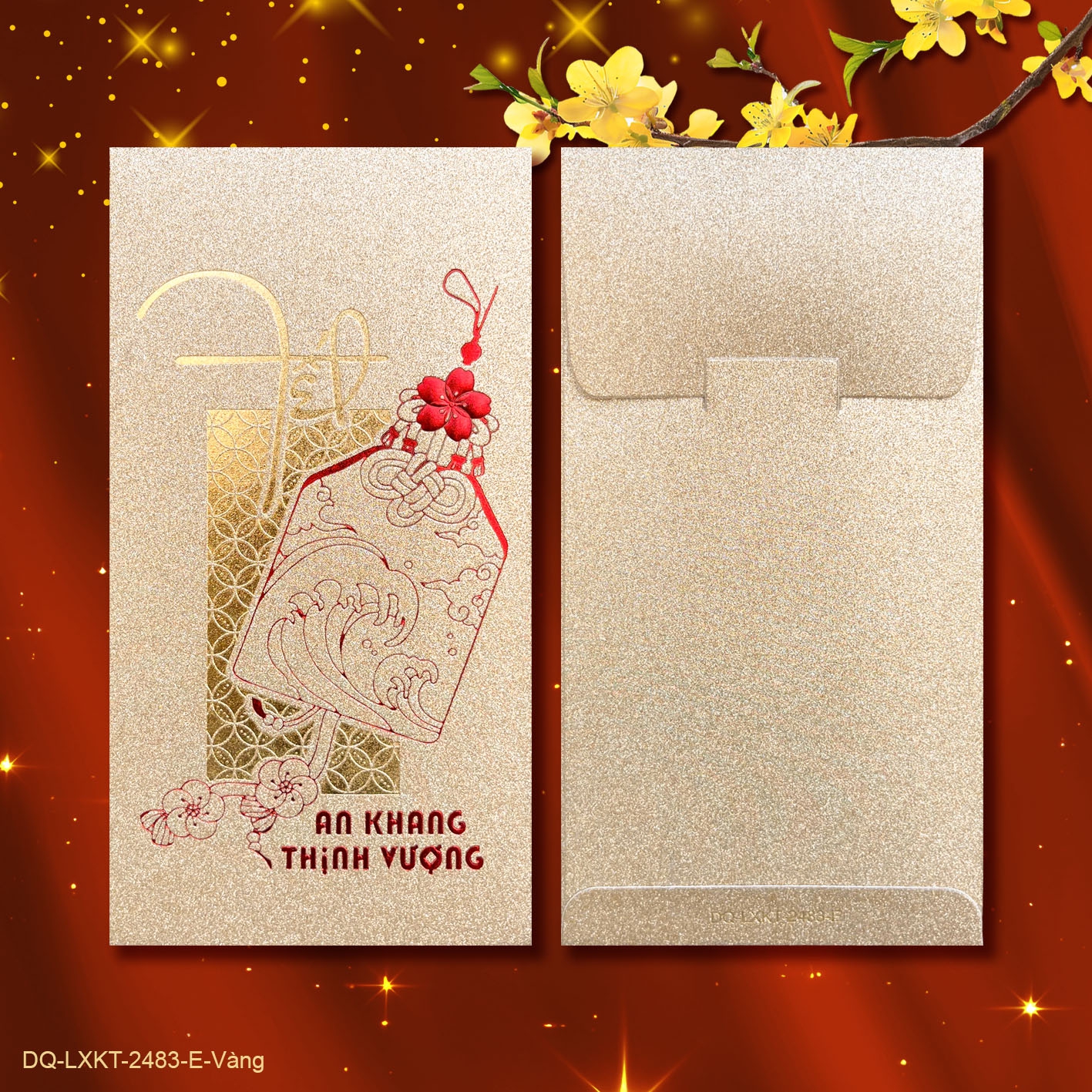 Bao lì xì đại-giấy kim tuyến-xấp 3