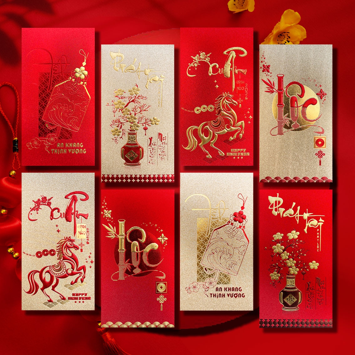 Bao Lì xì đại-giấy kim tuyến-xấp 3