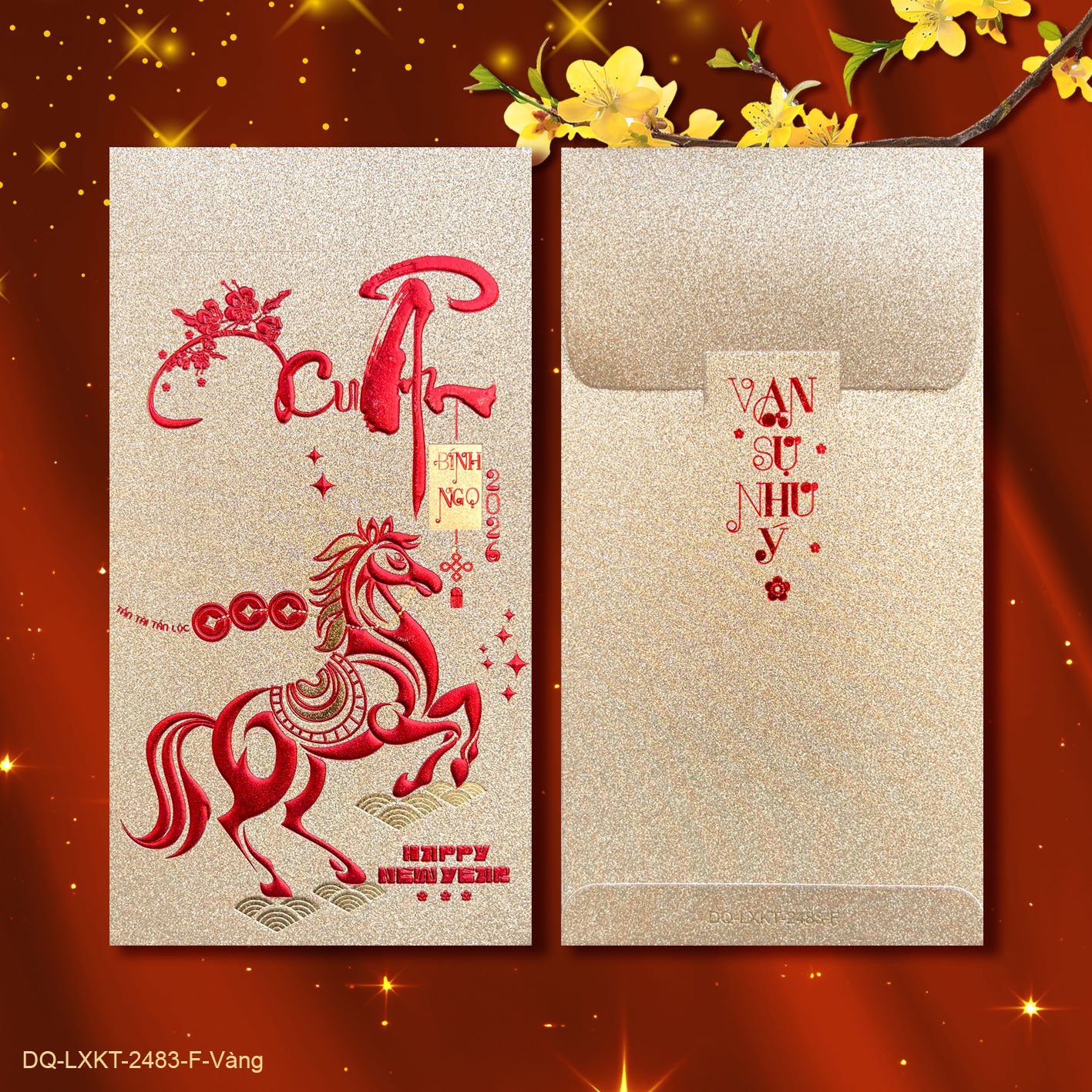 Bao lì xì đại-giấy kim tuyến-xấp 3