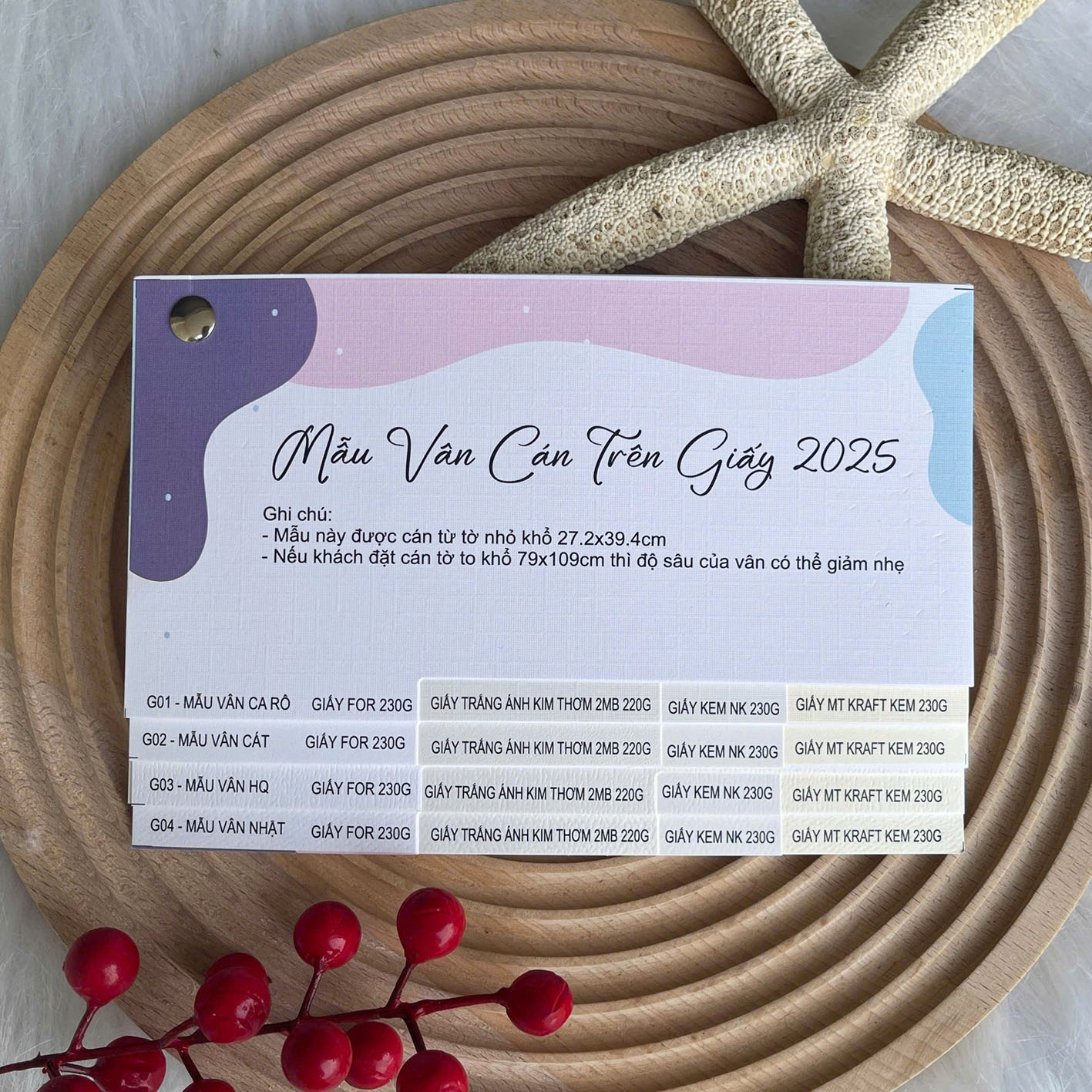 Bộ mẫu vân giấy