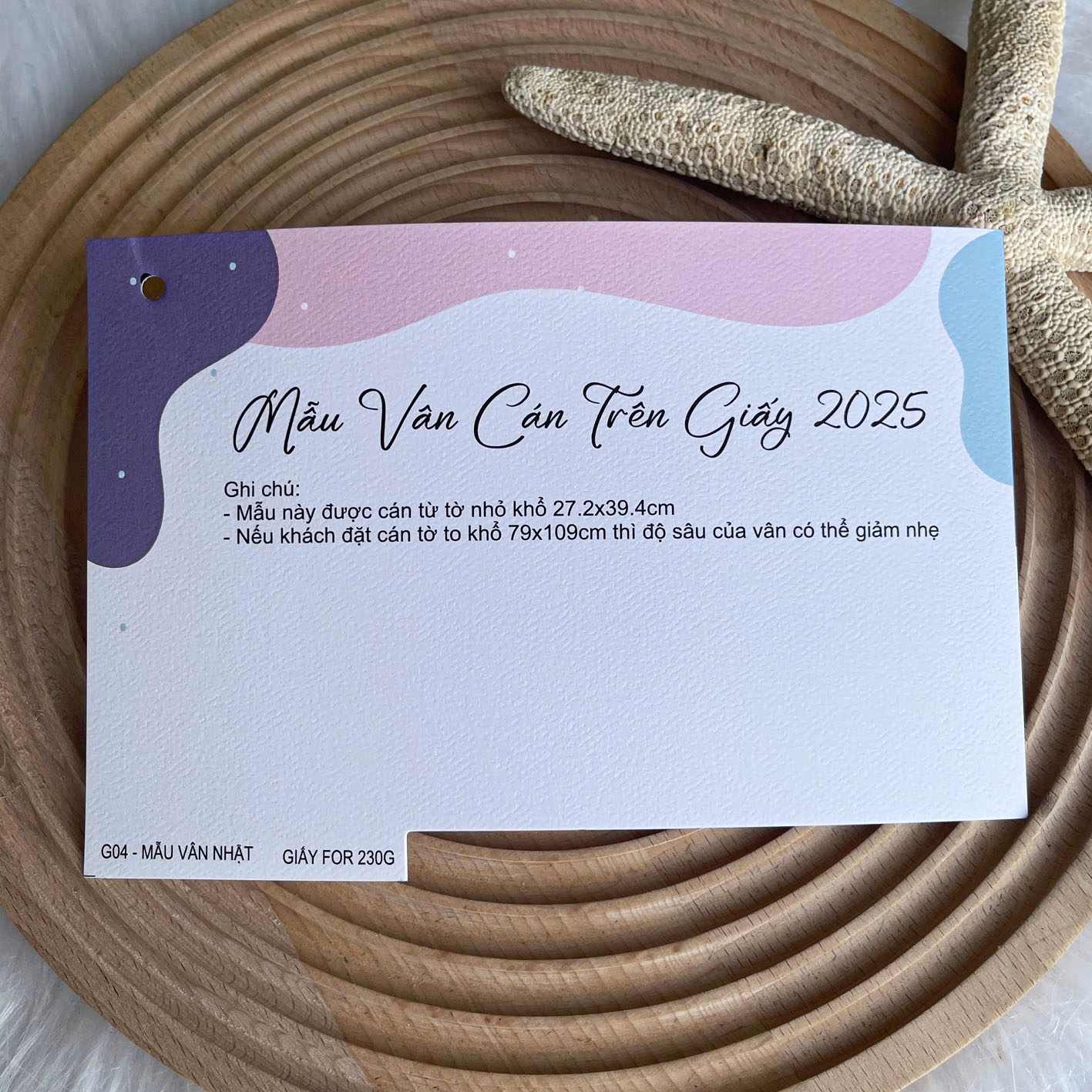 G04- Mẫu Vân Nhật - cán trên giấy Fo trắng 230g