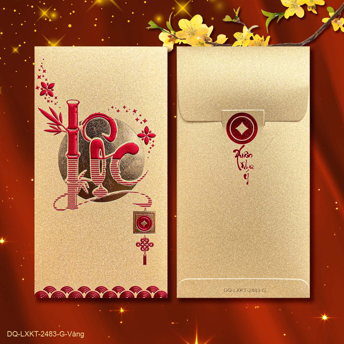 Bao lì xì đại-giấy kim tuyến-xấp 3