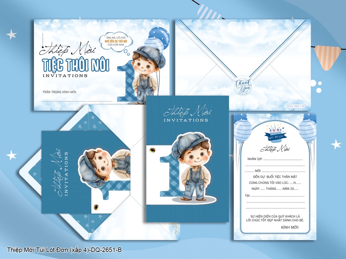 Thiệp mời túi lót đơn - DQ-2651-B