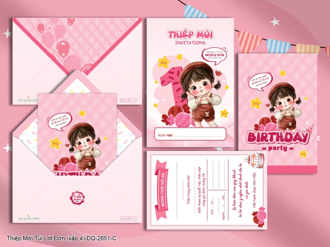 Thiệp mời túi lót đơn - DQ-2651-C