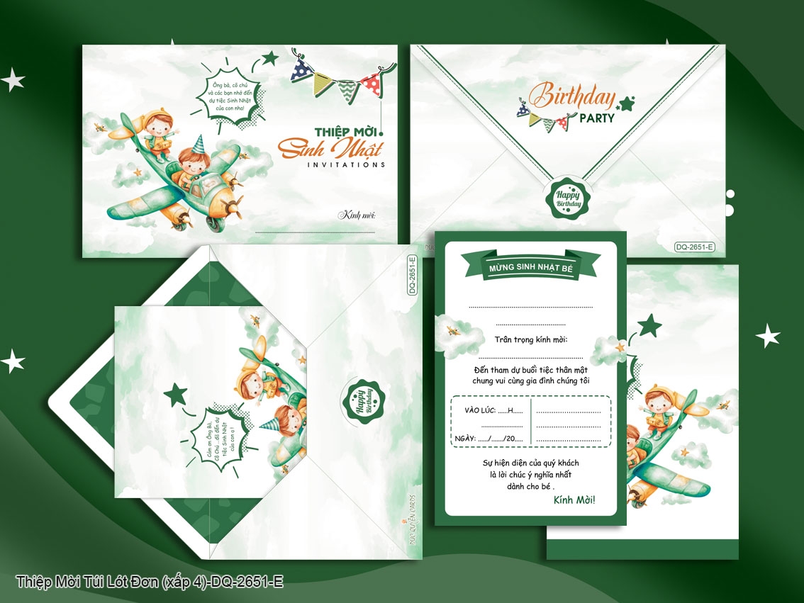 Thiệp mời túi lót đơn - DQ-2651-E