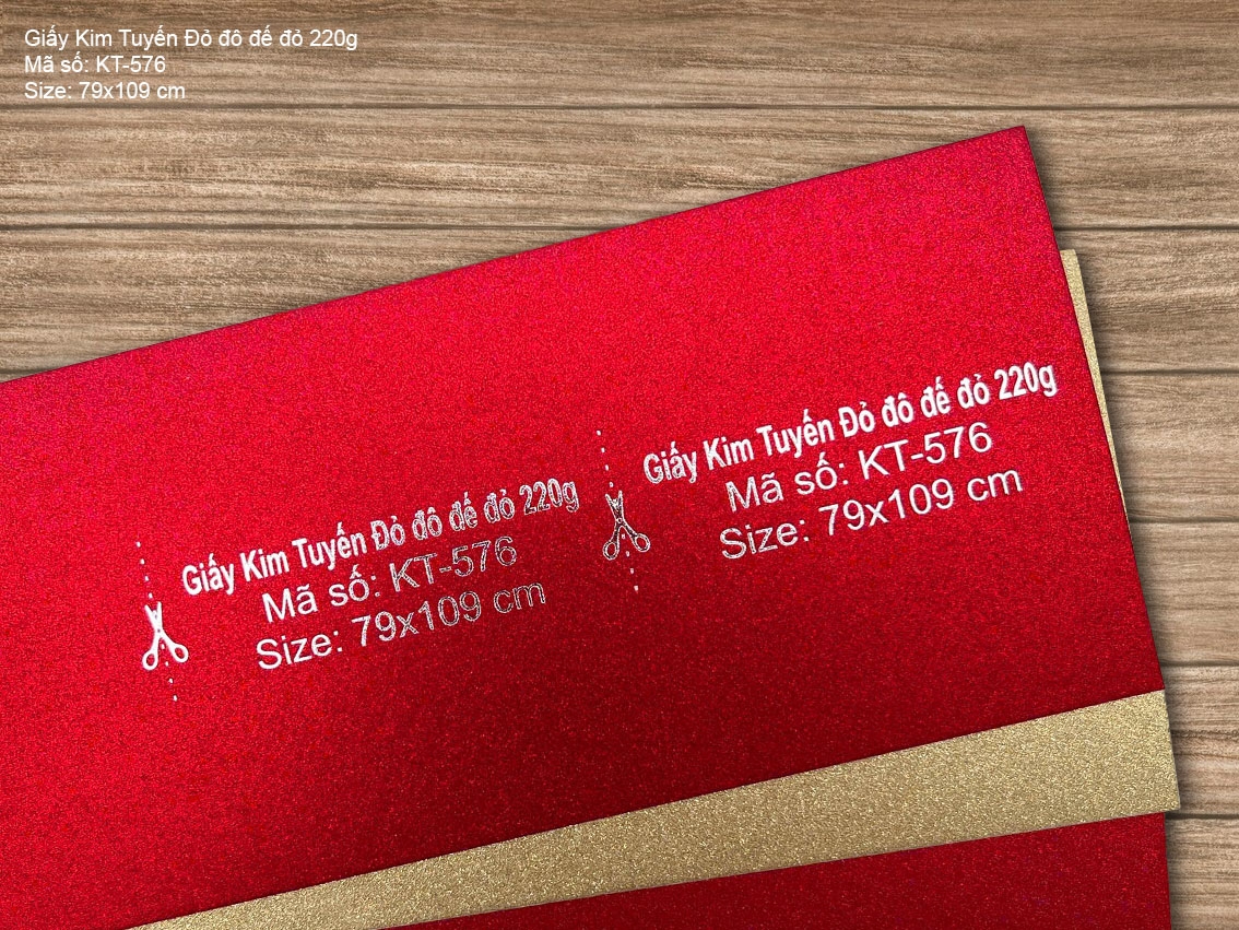Giấy Kim Tuyến Đỏ đô đế đỏ 220g (KT-576)