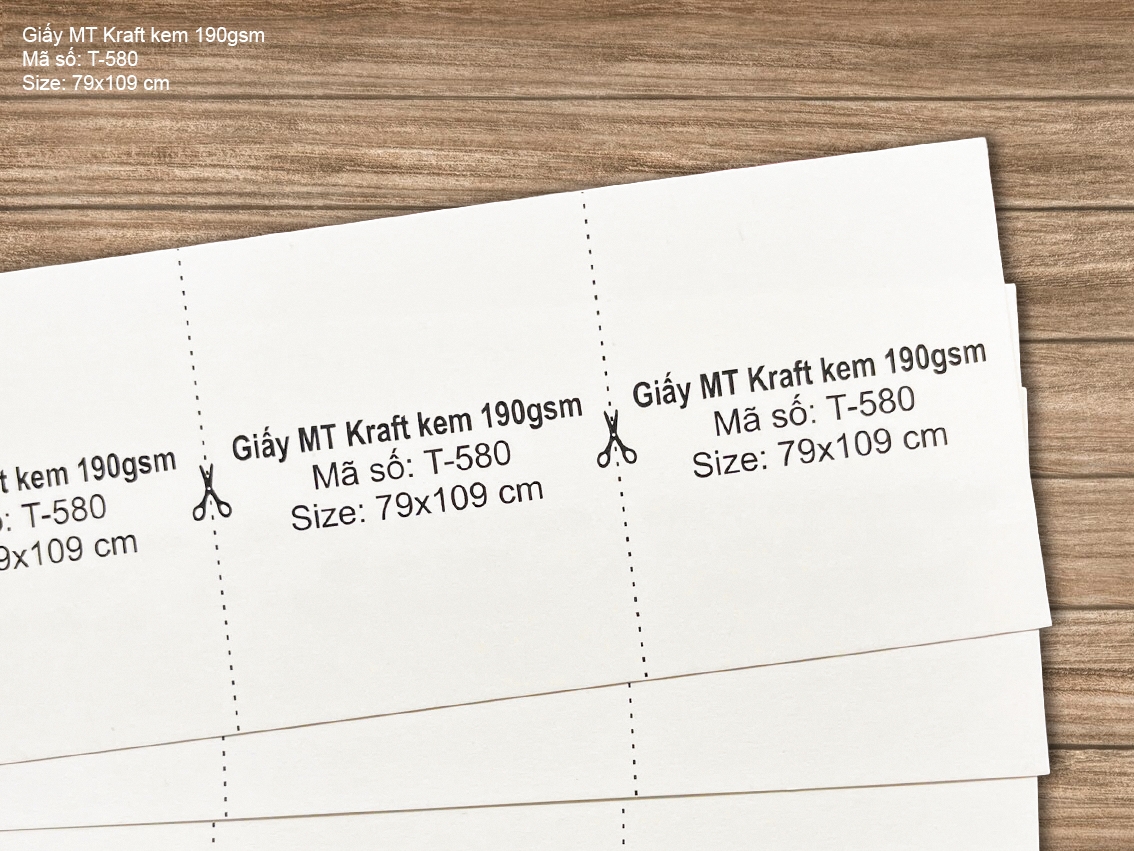 GIẤY MT Kraft kem 190gsm (T-580)
