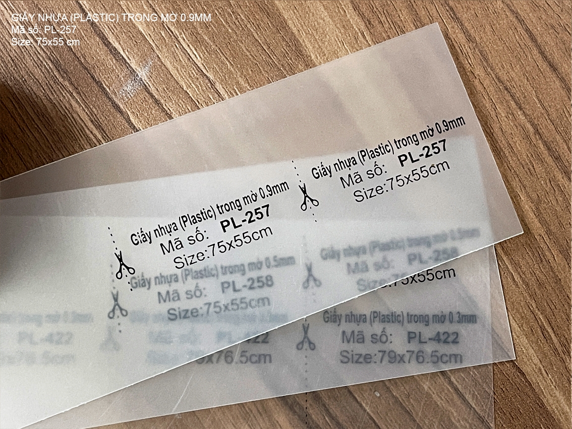 Giấy nhựa (Plastic) trong mờ 0.9mm (PL-257) 