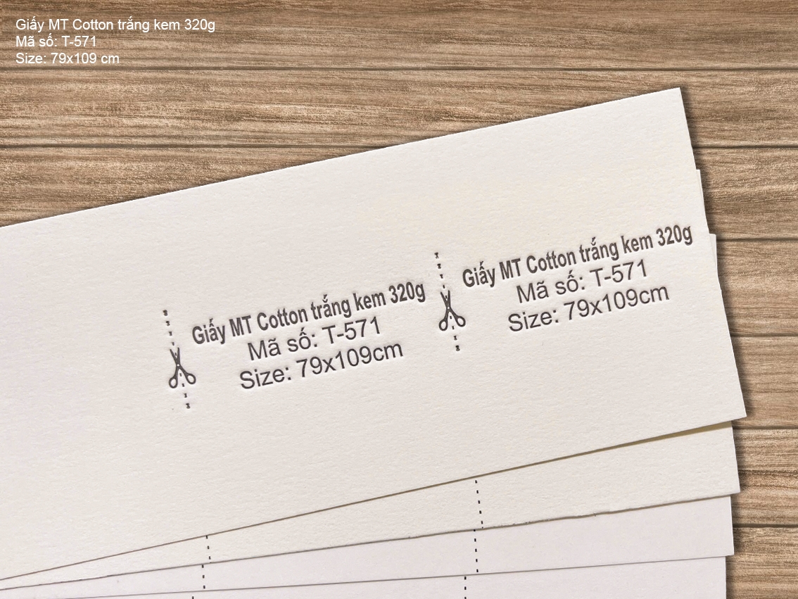 Giấy MT Cotton trắng kem 320g (T-571)