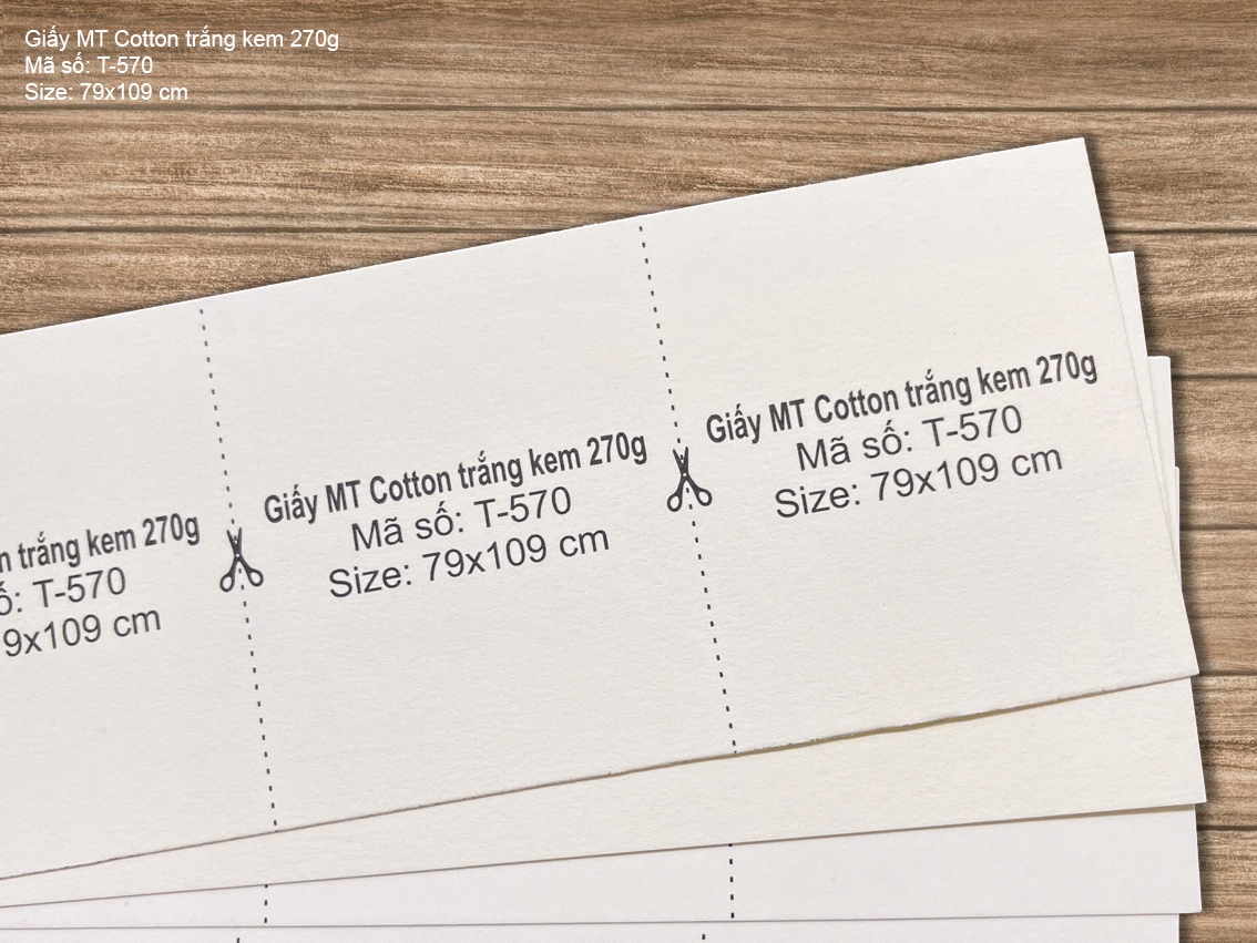 Giấy MT Cotton trắng kem 270g (T-570)