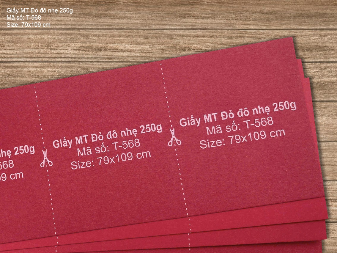 Giấy MT Đỏ đô nhẹ 250g (T-568)