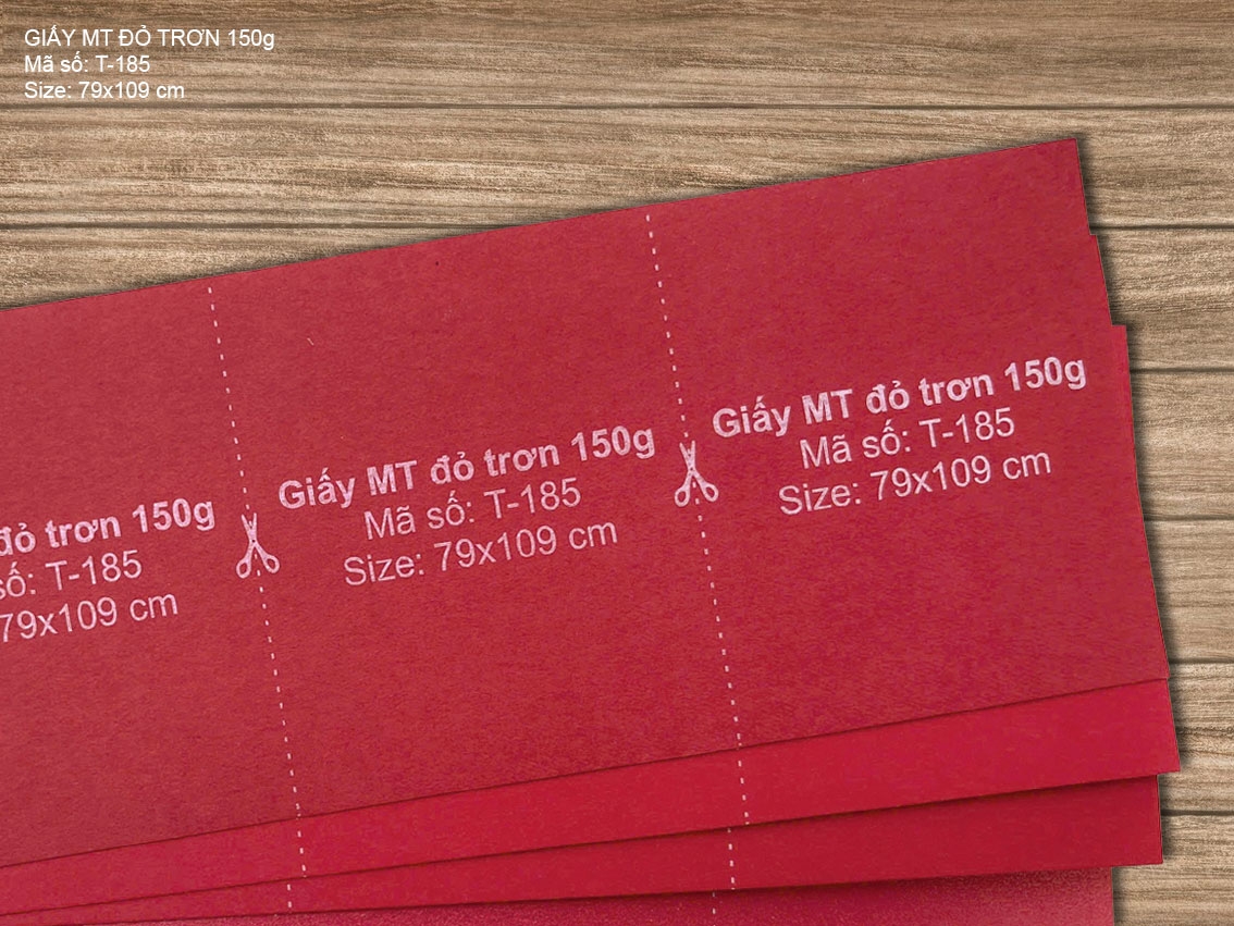 Giấy MT đỏ trơn 150g (T-185) 