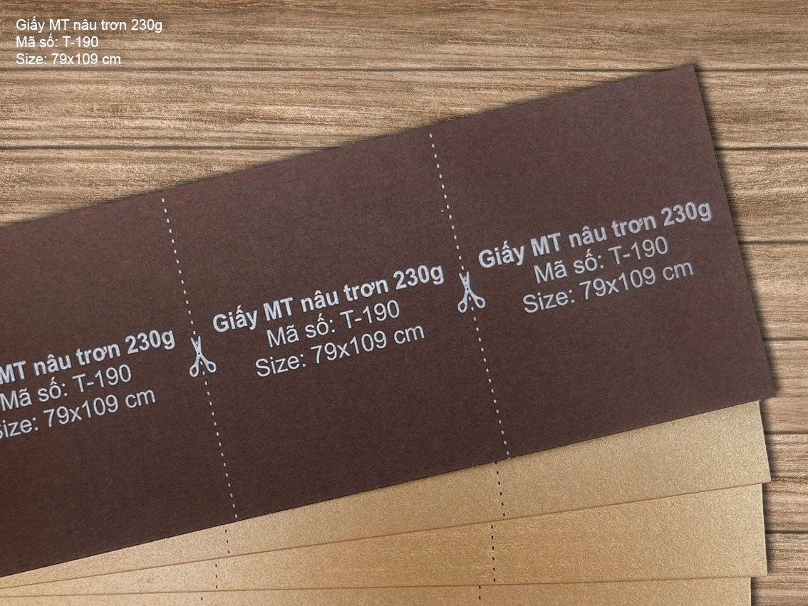Giấy MT nâu trơn 230g (T-190)  