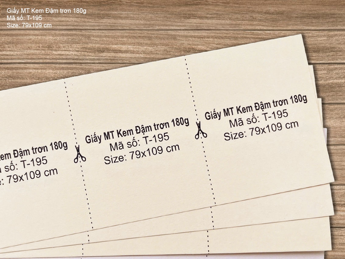 Giấy MT Kem Đậm trơn 180g (T-195)