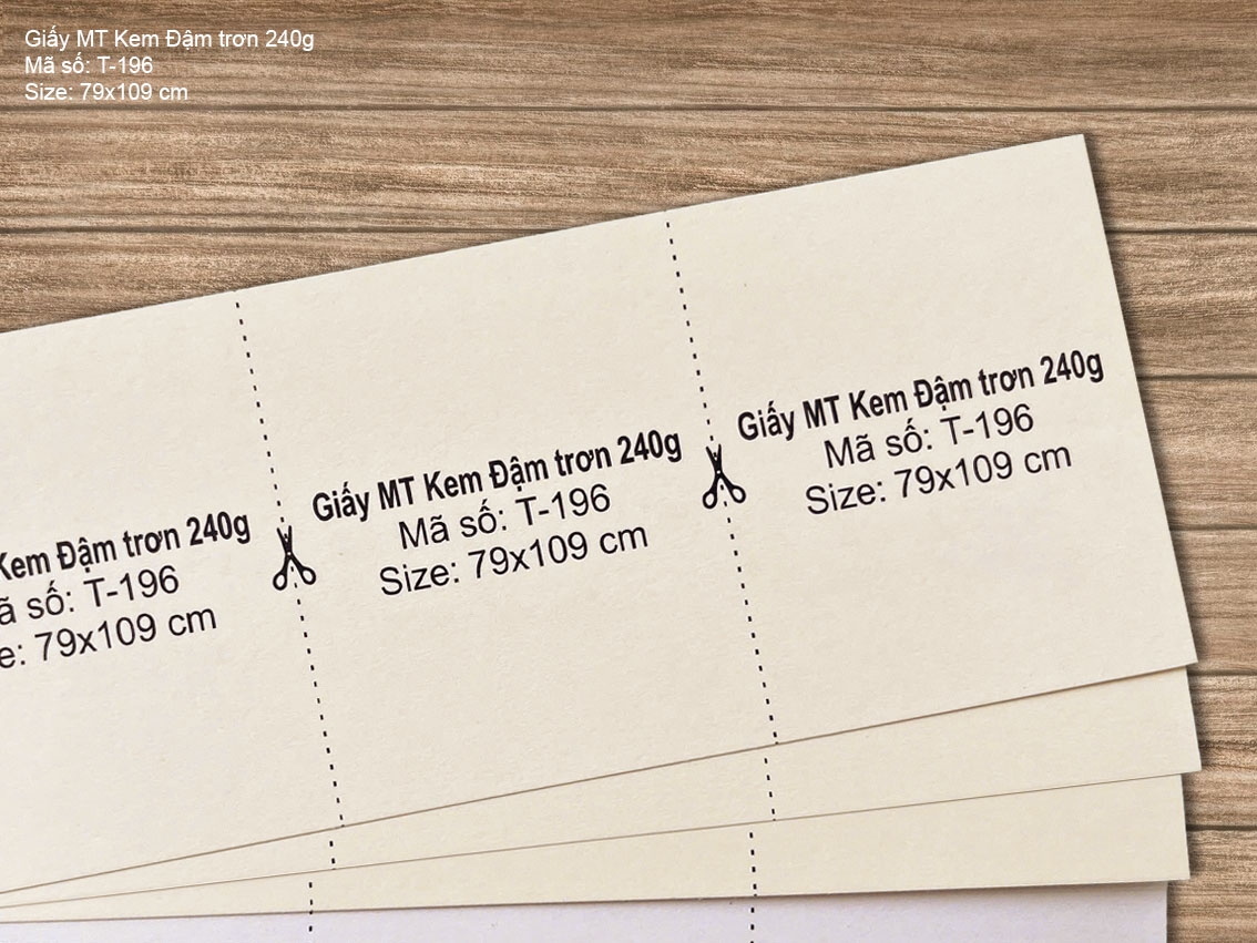 Giấy MT Kem Đậm trơn 240g (T-196) 