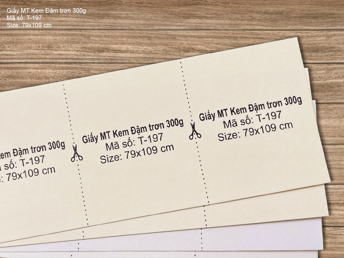 Giấy MT Kem Đậm trơn 300g (T-197) 