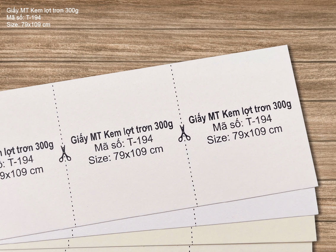 Giấy MT Kem lợt trơn 300g (T-194) 