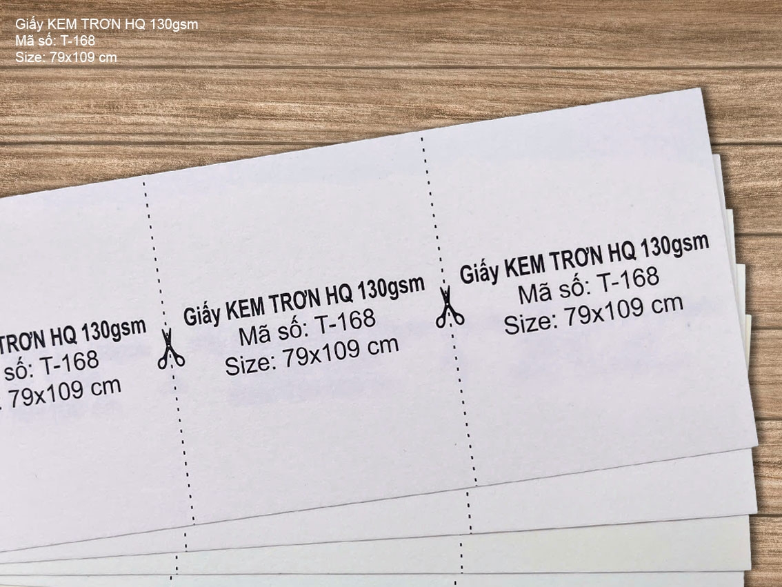 Giấy KEM TRƠN HQ 130gsm (T-168) 