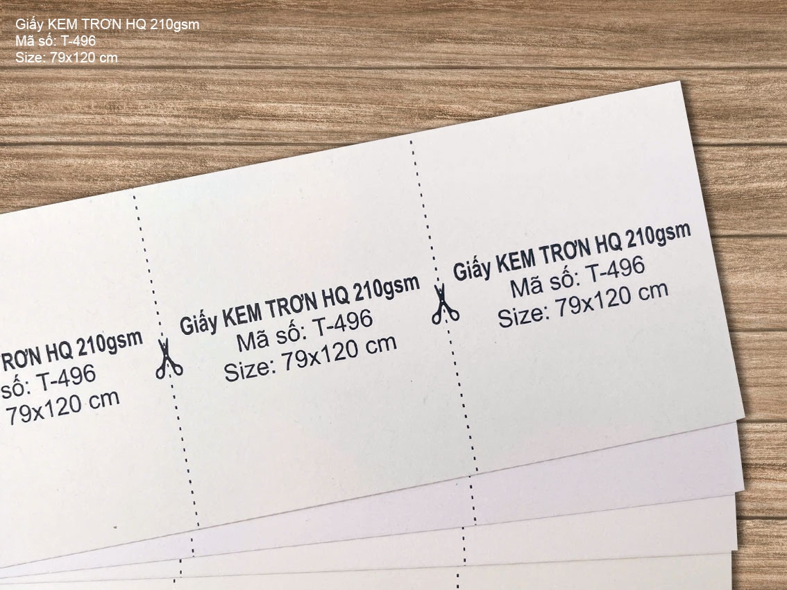 Giấy KEM TRƠN HQ 210gsm (T-496)