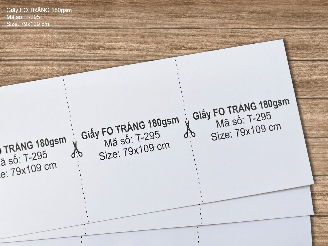 Giấy FO TRẮNG 180gsm (T-295)