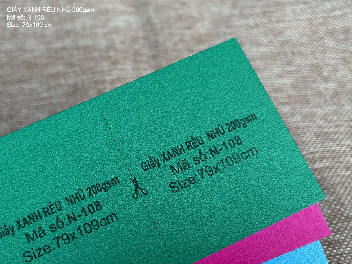 Giấy XANH RÊU NHŨ 200gsm (N-108)