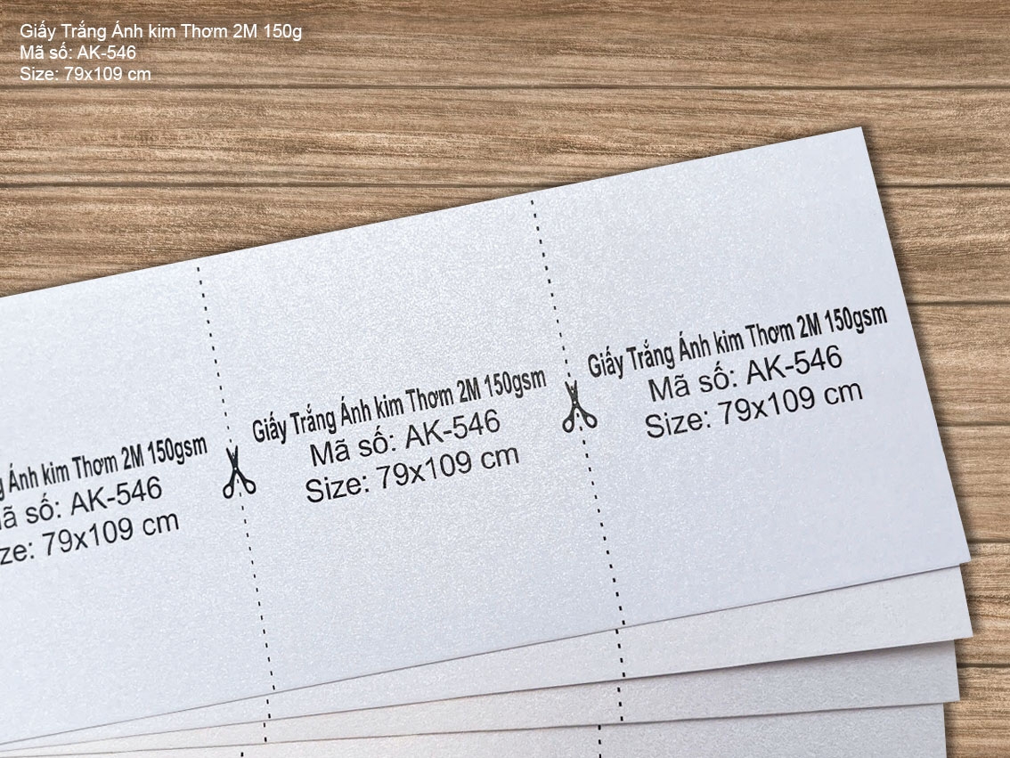 Giấy Trắng Ánh kim Thơm 2M 150gsm (In phun được) (AK-546)