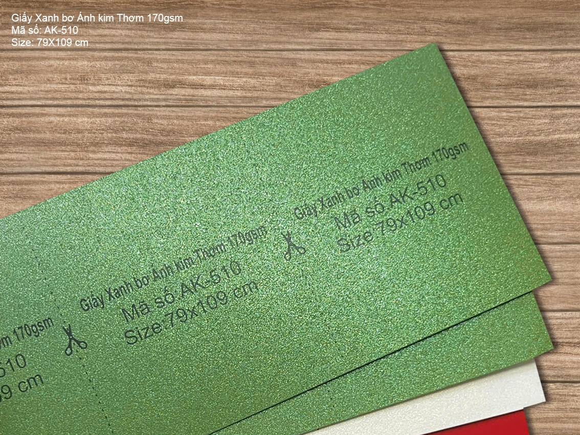 Giấy Xanh bơ Ánh kim Thơm 170gsm (AK-510)