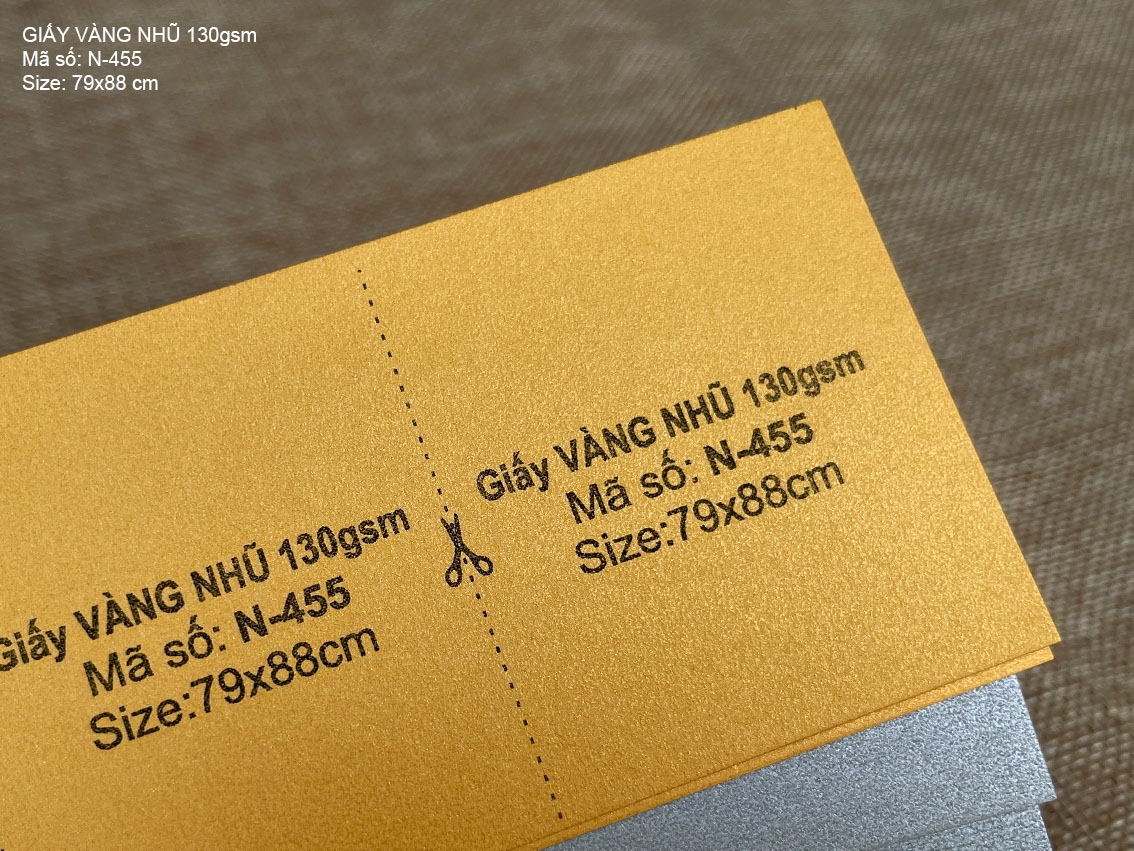 Giấy VÀNG NHŨ 130gsm (N-455)