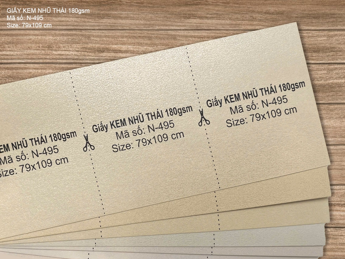Giấy KEM NHŨ THÁI 180gsm (N-495)