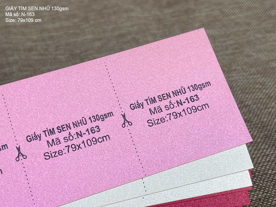 Giấy TÍM SEN NHŨ 130gsm (N-163)