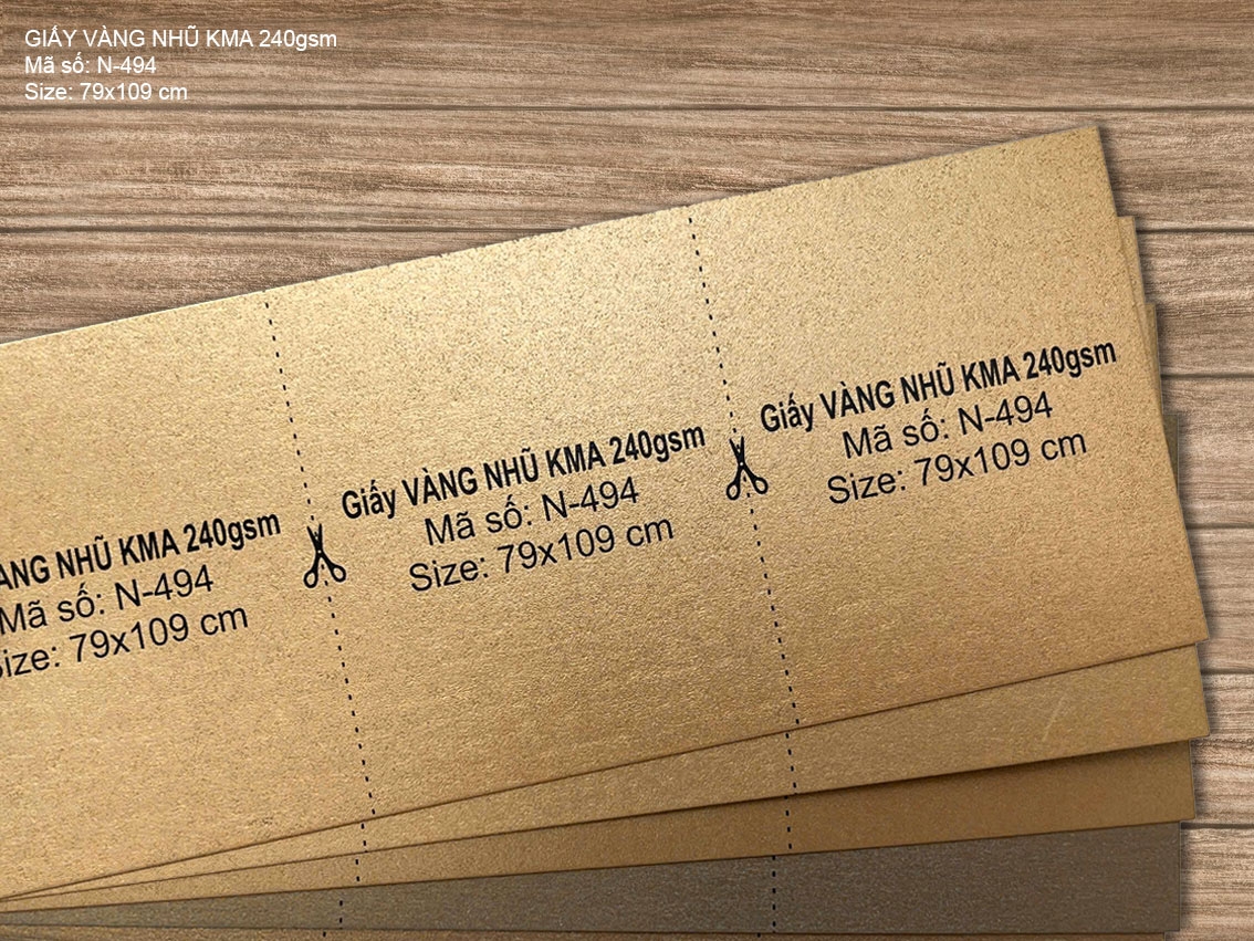 Giấy VÀNG NHŨ KMA 240gsm (N-494)