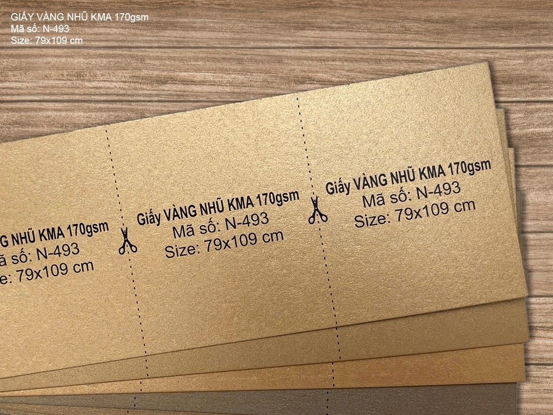 Giấy VÀNG NHŨ KMA 170gsm (N-493)