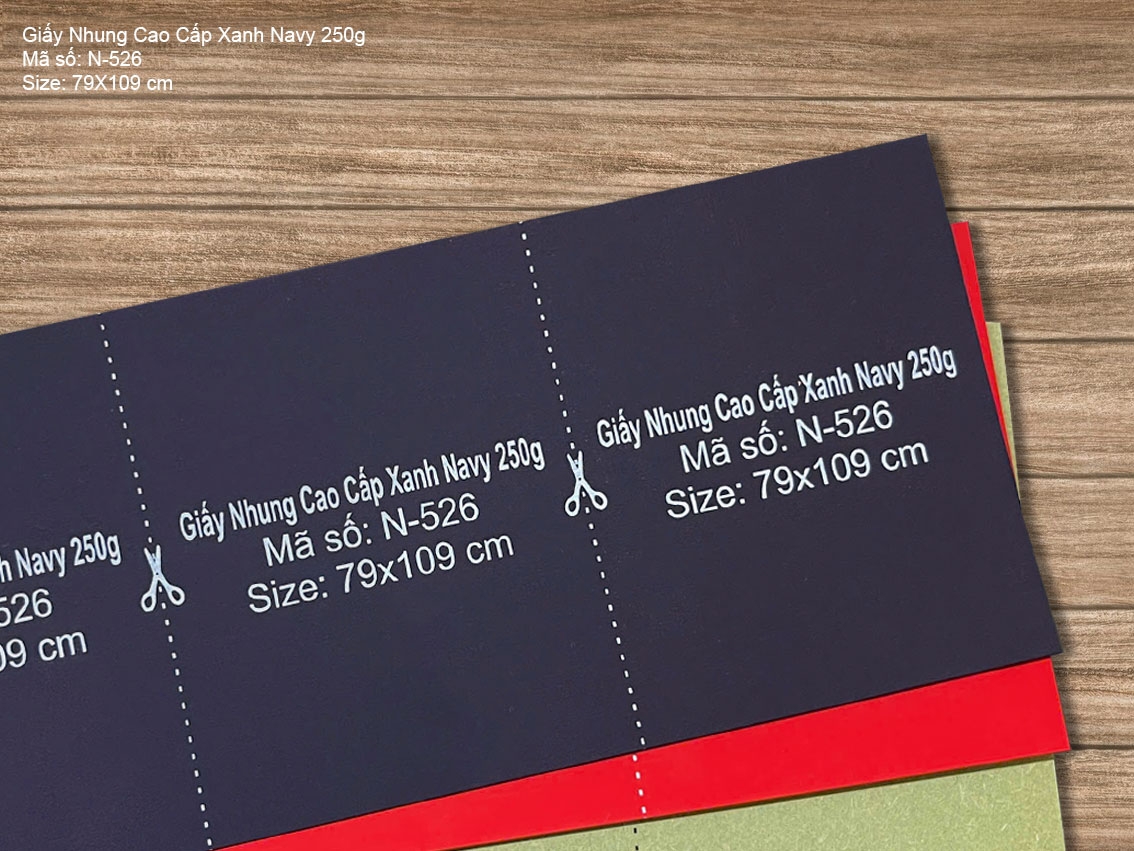 Giấy Nhung Cao Cấp Xanh Navy 250g (N-526)