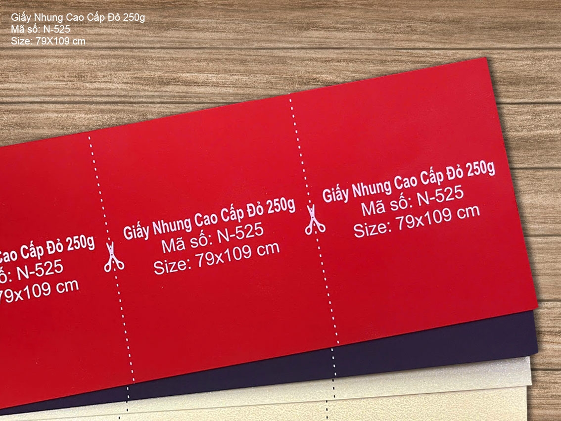 Giấy Nhung Cao Cấp Đỏ 250g (N-525)