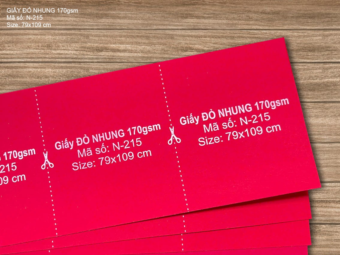 Giấy ĐỎ NHUNG 170gsm (N-215)
