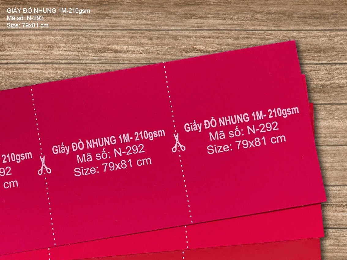 Giấy ĐỎ NHUNG 1M- 210gsm (N-292) 