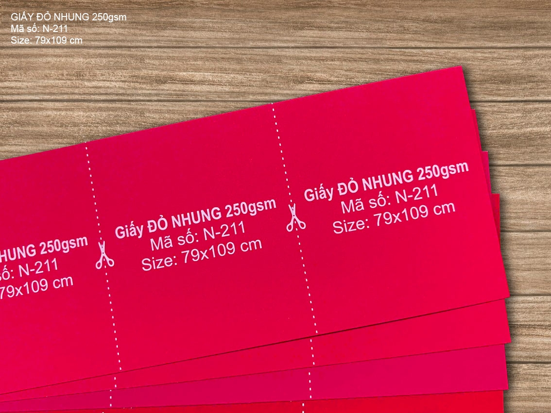 Giấy ĐỎ NHUNG 250gsm (N-211)