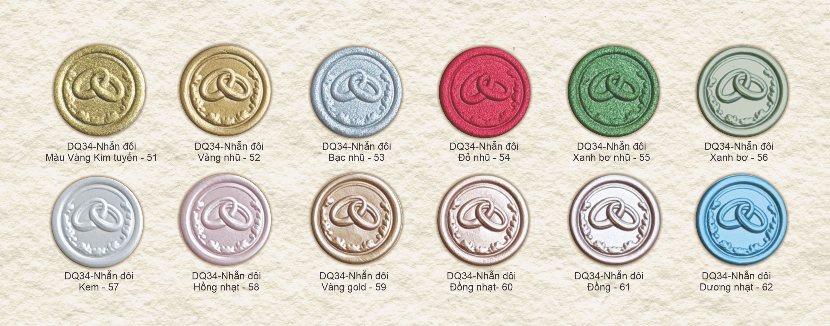 Tem bế nổi - Mã tem DQ34- Nhẫn đôi